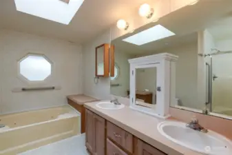 Main bathroom with double vanity