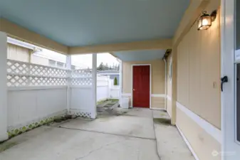 Spacious back porch