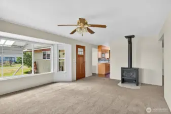 Warm and toasty free standing propane stove