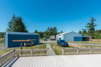 Large covered RV carport and detached shop