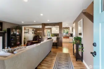 Entry View of Living Room toward Kitchen
