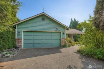 Plenty of parking space in a big driveway. This only shows part of it. 2 car garage.