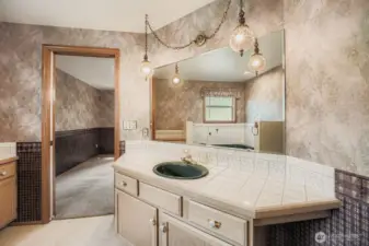 Huge primary bathroom.