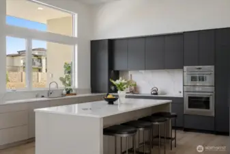 Chefs kitchen with touch cabinets