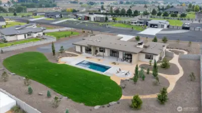 Birdseye view of backyard property