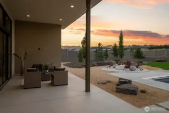 View off covered patio