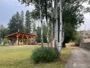 Welcome to your peaceful retreat, framed by aspens and mature trees.