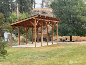 Custom wood construction blends durability with rustic style.