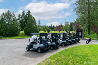 The Trilogy neighborhood is intwined with the Golf Club at Redmond Ridge, offering scenic views and outdoor activities.