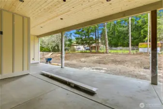 Big, covered back patio