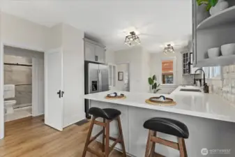 Stainless Steel Appliances with great natural light