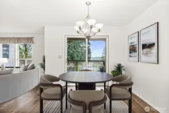 Dining Room- With this view, you can bring the outside in while enjoying your meal:virtually staged