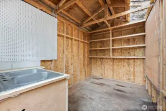 Inside the garden shed