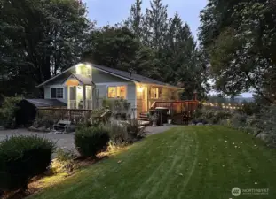 Evening view of front of home
