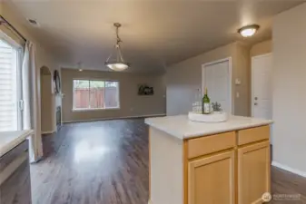 Easy flow between kitchen and living room