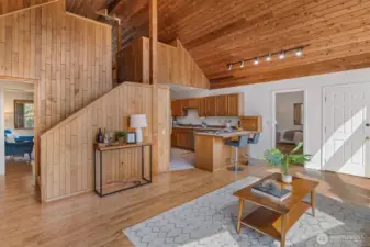 stairs to loft space/den