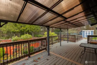 Back deck off of the kitchen.