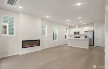 Gathering room with fireplace