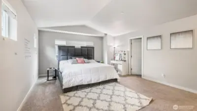 The primary bedroom features a private bath.