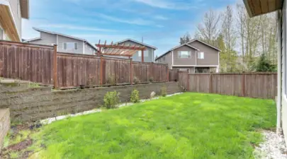 Fully fenced backyard for added privacy.
