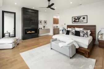 Primary room with fireplace