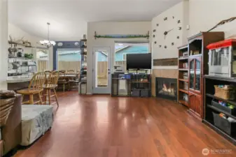Living space with gas fireplace (has never been used by current owners!)