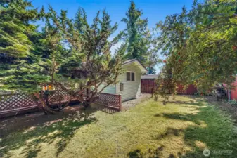 Fully fenced backyard with room to play, garden, or relax — perfect for pets, outdoor entertaining, and summer barbecues.