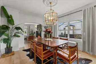 Open sightline from dining to living area