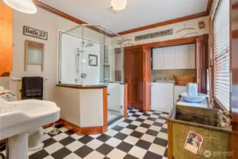 The washer and dryer are conveniently located in the closet of the guest bathroom and on the second floor where most of your laundry is generated.