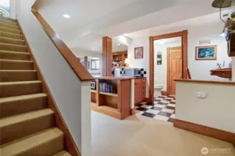 Stairs lead down to the fully-finished lower level where a 3/4 bath and tons of entertaining space awaits.