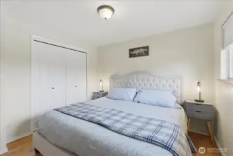 Good size closet space for personal storage.