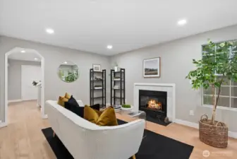 Cozy Living Room with Gas Fireplace