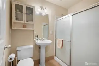 3/4 bathroom on the main floor.