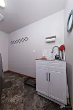 Utility sink in laundry room.