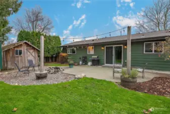 Great outdoor living space - huge patio and firepit