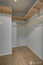 Walk-in closet in master bathroom