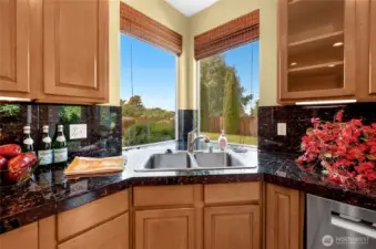 Makes clean up enjoyable gazing out your window to the beautiful backyard and scenery.