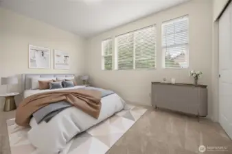 2nd bedroom on the 2nd floor. Virtual staging.