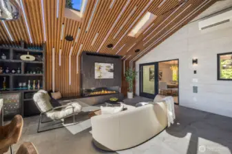 Radiant heated tile floors, mini split climate control, and built-in ventilation offer tailored comfort year-round.