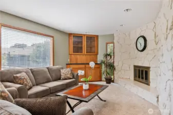 Family room with fireplace