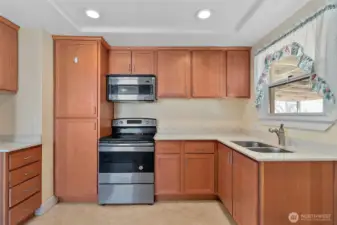 Kitchen with lots of cabinet space.