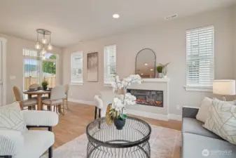Spacious greatroom with beautiful fireplace