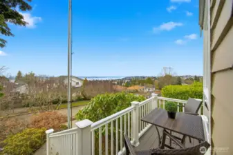 Deck on west end of home perfect to enjoy the views.