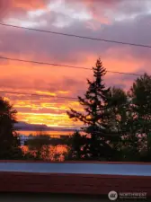 From the deck the marine traffic, Alaska ferry dock, and fabulous colored skies.