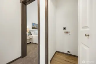 Plumbed and ready for in home laundry.