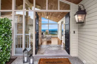 You are immediately pulled towards the wall of windows and the expansive view.