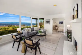 Large family room in the lower level.