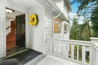 Your covered entry is a comfortable entrance to your beautiful home.