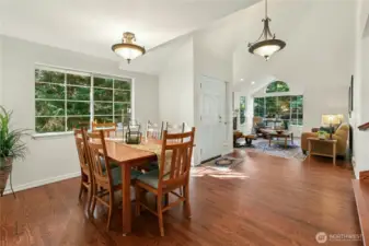 The views from this home are quintessentially Pacific Northwest, with trees surrounding you and providing privacy.