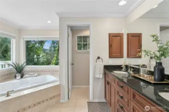 When it's time to relax, your private, spa-like primary bathroom as ready.